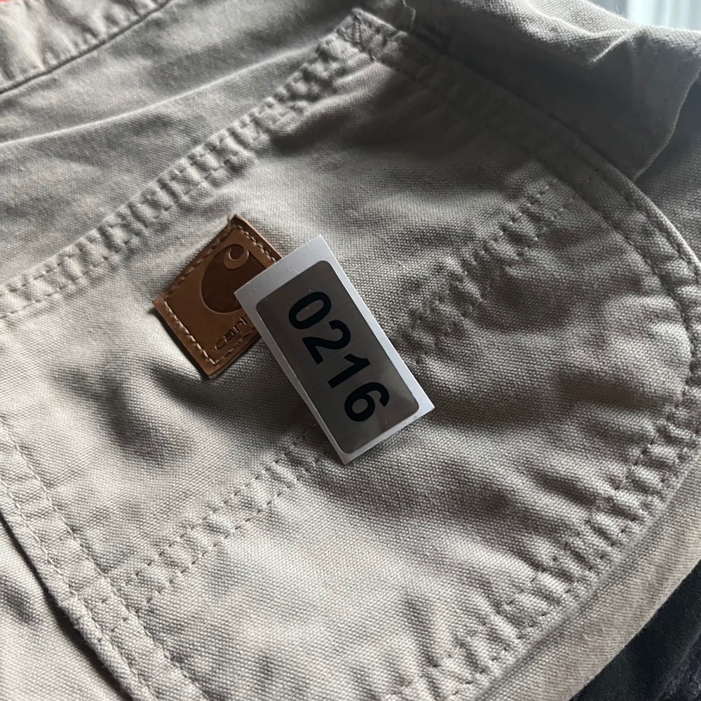 Carhartt Mens Canvas Carpenter Pants Tan Khaki Utility Workwear 29x30 - Picture 4 of 8